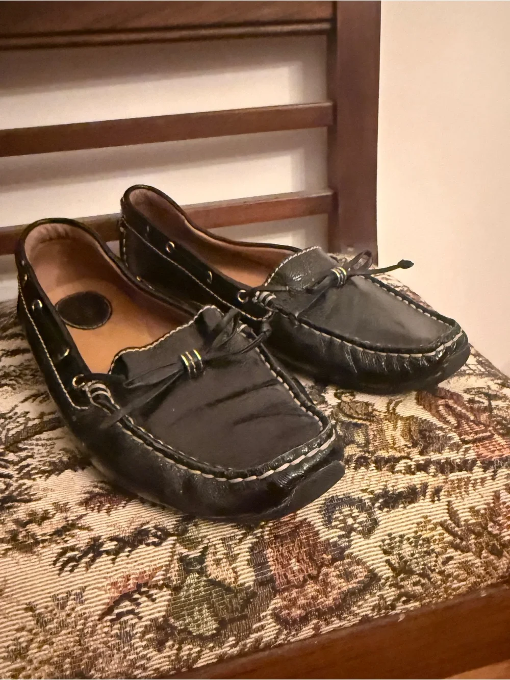 Clarks Artisan Black Patent Leather Driving Moccasins Loafers Women’s US 10